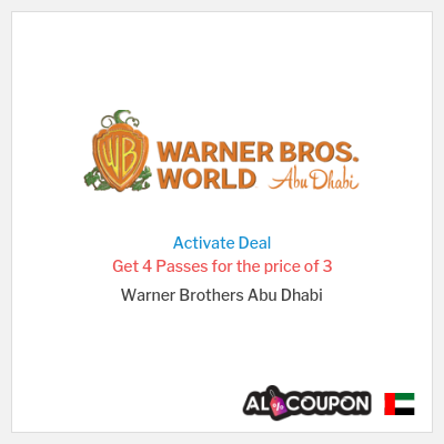 Coupon discount code for Warner Brothers Abu Dhabi Save of 151.9 Dirham