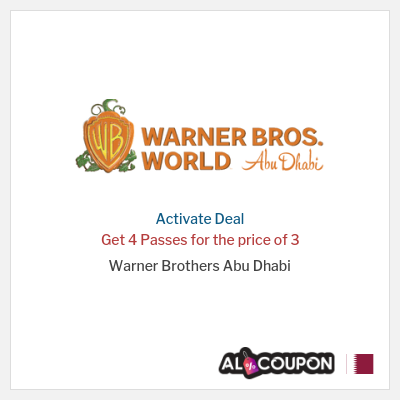Coupon discount code for Warner Brothers Abu Dhabi Save of 150.4 Qatari Riyal