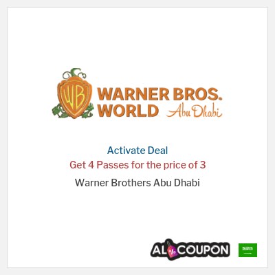 Coupon discount code for Warner Brothers Abu Dhabi Save of 155 Saudi riyal