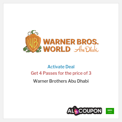 Coupon discount code for Warner Brothers Abu Dhabi Save of 155 Saudi riyal