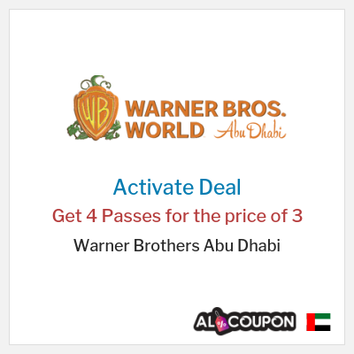 Coupon discount code for Warner Brothers Abu Dhabi Save of 151.9 Dirham