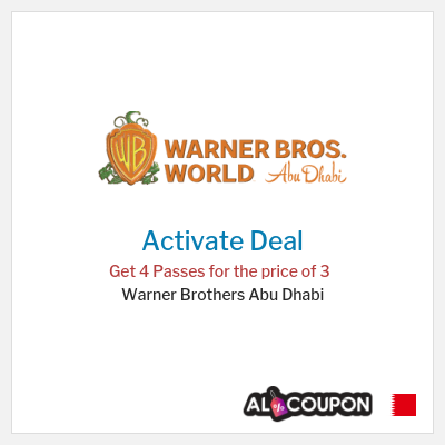 Coupon discount code for Warner Brothers Abu Dhabi Save of 15.5 Bahraini Dinar