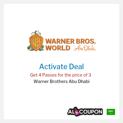 Coupon discount code for Warner Brothers Abu Dhabi Save of 155 Saudi riyal