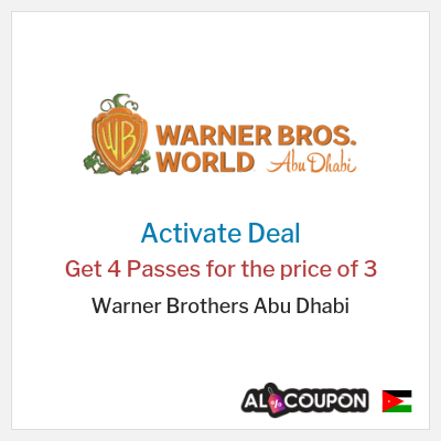 Special Deal for Warner Brothers Abu Dhabi Get 4 Passes for the price of 3