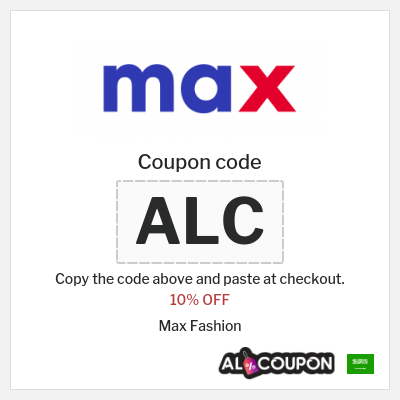 Coupon for Max Fashion (ALC) 10% OFF 