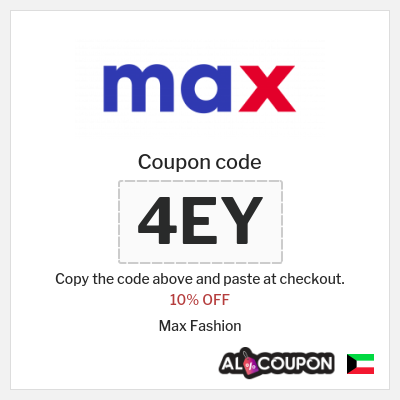 Coupon for Max Fashion (4EY) 10% OFF 