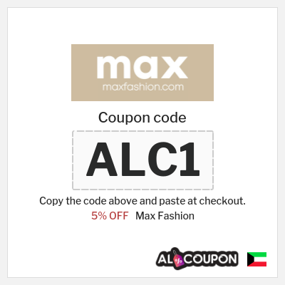 Coupon for Max Fashion (ALC1) 5% OFF 