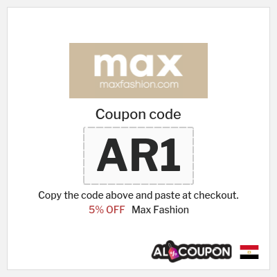 Coupon for Max Fashion (AR1) 5% OFF 