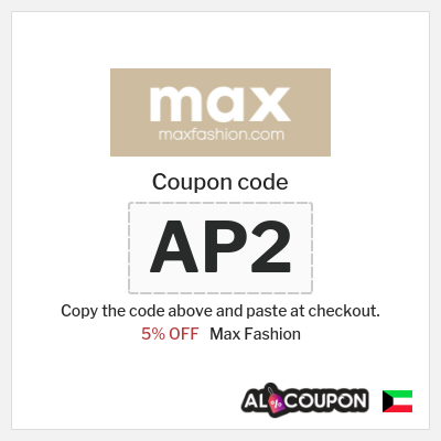 Coupon for Max Fashion (AP2) 5% OFF 