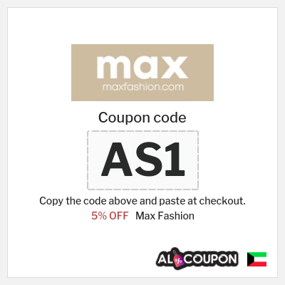 Coupon for Max Fashion (AS1) 5% OFF 