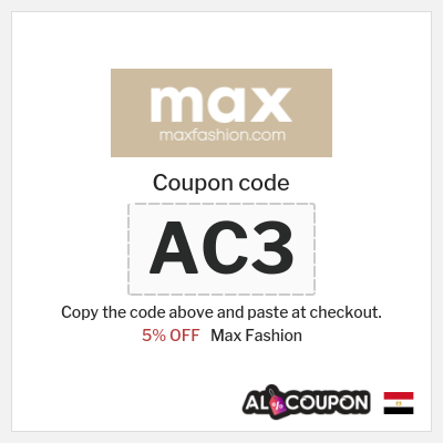 Coupon for Max Fashion (AC3) 5% OFF 