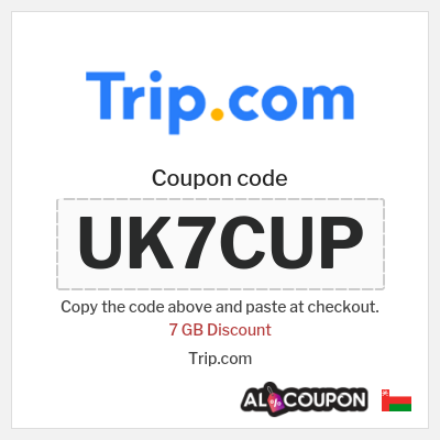 Coupon for Trip.com (UK7CUP) 7 GB Discount