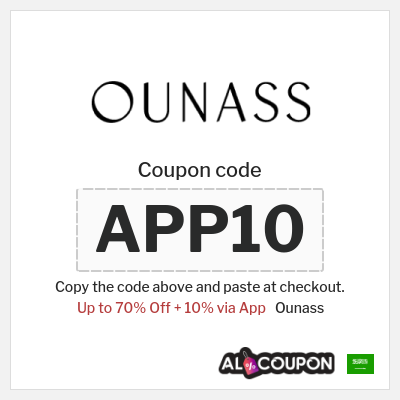 Coupon for Ounass (APP10) Up to 70% Off + 10% via App