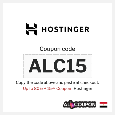 Coupon for Hostinger (ALC15) Up to 80% + 15% Coupon