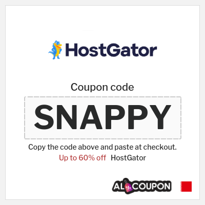 Coupon for HostGator (SNAPPY) Up to 60% off