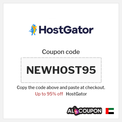 Coupon for HostGator (NEWHOST95) Up to 95% off