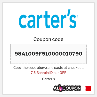 Coupon for Carter's (98A1009F510000010790) 7.5 Bahraini Dinar OFF
