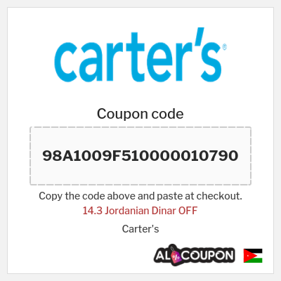 Coupon for Carter's (98A1009F510000010790) 14.3 Jordanian Dinar OFF
