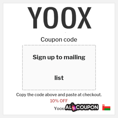 Coupon discount code for Yoox 10% OFF