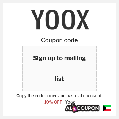 Coupon discount code for Yoox 10% OFF
