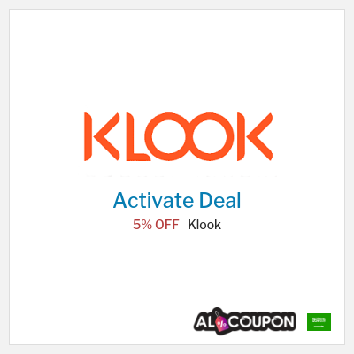 Coupon discount code for Klook 5% OFF