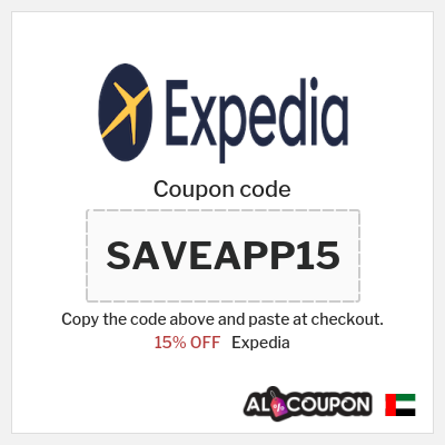 Coupon for Expedia (SAVEAPP15) 15% OFF