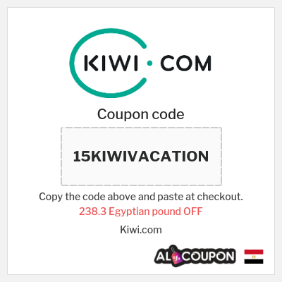 Coupon for Kiwi.com (15KIWIVACATION) 238.3 Egyptian pound OFF