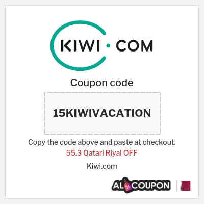 Coupon for Kiwi.com (15KIWIVACATION) 55.3 Qatari Riyal OFF