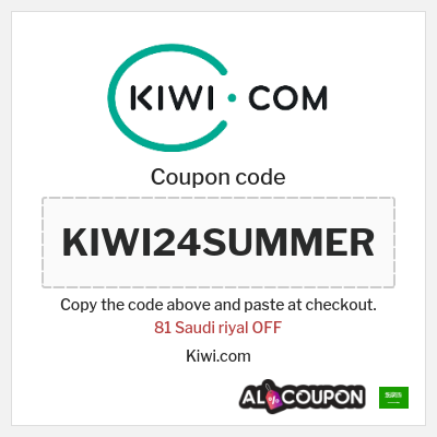 Coupon for Kiwi.com (KIWI24SUMMER) 81 Saudi riyal OFF