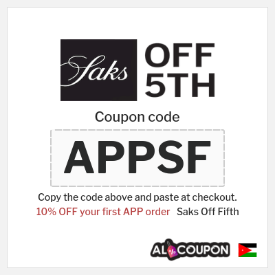 Coupon discount code for Saks Off Fifth Designer sale up to 90%