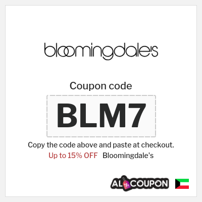 Coupon for Bloomingdale's (BLM7) Up to 15% OFF 