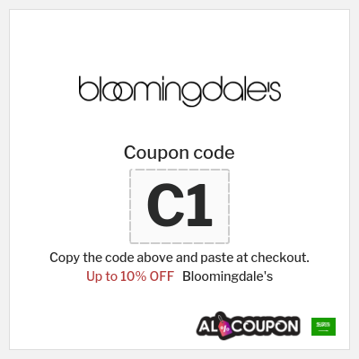 Coupon for Bloomingdale's (C1) Up to 10% OFF 