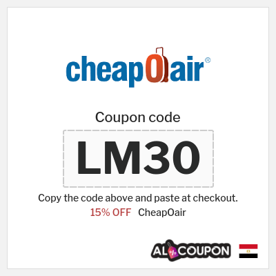 Coupon for CheapOair (LM30) 15% OFF