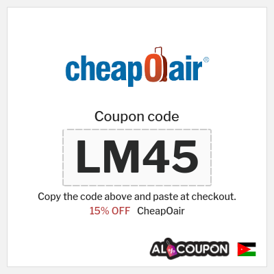 Coupon for CheapOair (LM45) 15% OFF