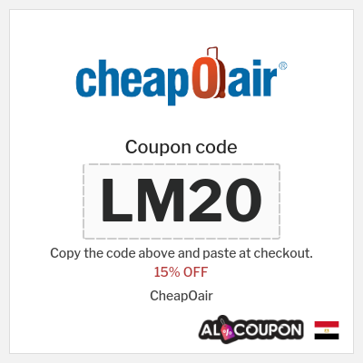 Coupon for CheapOair (LM20) 15% OFF