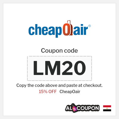 Coupon for CheapOair (LM20) 15% OFF