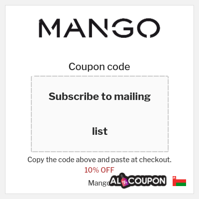 Coupon discount code for Mango 10% OFF