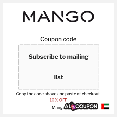 Coupon discount code for Mango 10% OFF