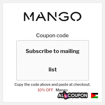 Coupon discount code for Mango 10% OFF
