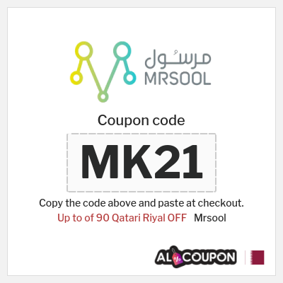 Coupon discount code for Mrsool Up to 90 Qatari Riyal OFF