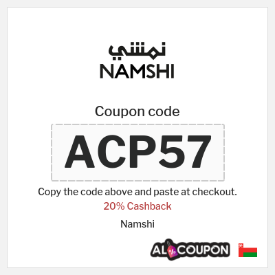 Coupon discount code for Namshi Exclusive 20% Cashback