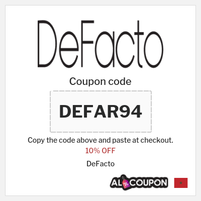 Coupon discount code for DeFacto Exclusive 15% OFF