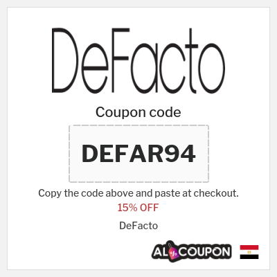 Coupon for DeFacto (DEFAR94) 15% OFF