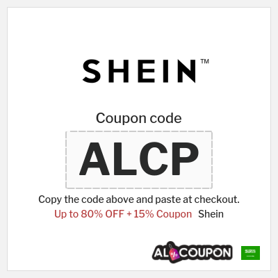 Coupon for Shein (ALCP) Up to 80% OFF + 15% Coupon