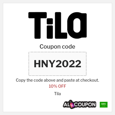 Coupon discount code for Tila 10% OFF