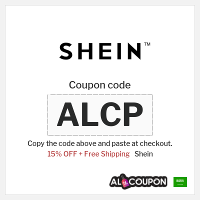 Coupon for Shein (ALCP) 15% OFF + Free Shipping
