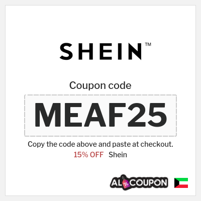 Coupon for Shein (MEAF25) 15% OFF