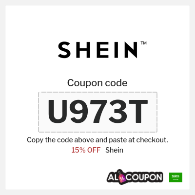 Coupon for Shein (U973T) 15% OFF