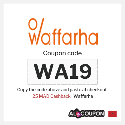 Coupon discount code for Waffarha 25 MAD Cashback