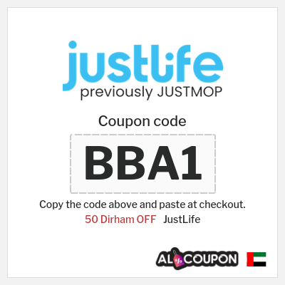 Coupon discount code for JustLife 50 AED Coupons & Vouchers